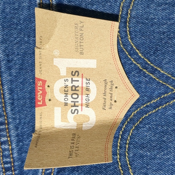New Levi’s 501 Hand Distressed High Rise Cutoff Denim Shorts Men's size 30 - Picture 4 of 8
